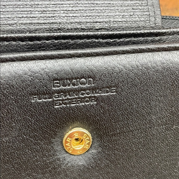 Buxton Black Leather Ensemble Clutch Wallet Full Grain Cowhide Vintage Women’s - Picture 6 of 13